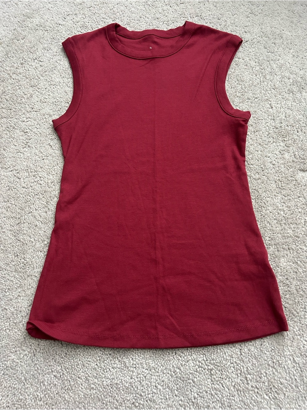 a new day Ribbed Sleeveless Tank Top - Burgundy